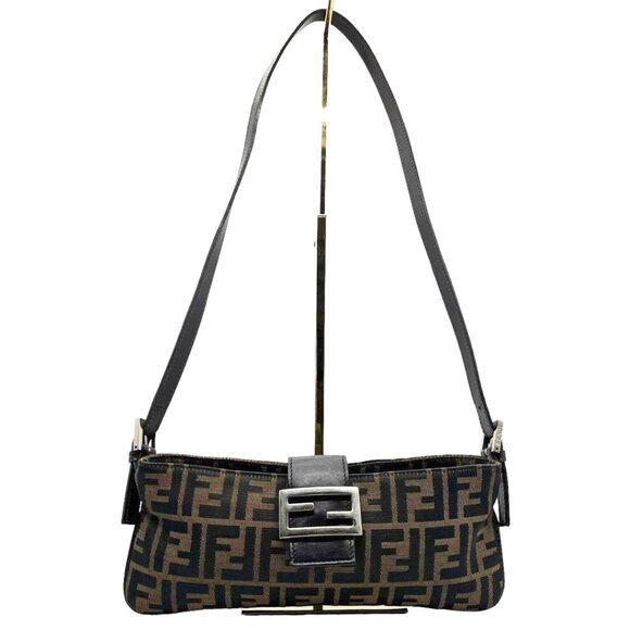 Fendi Handbags - SOLD - Authentic FENDI Mamma Zucca Baguette Tobacco Canvas Shoulder Bag